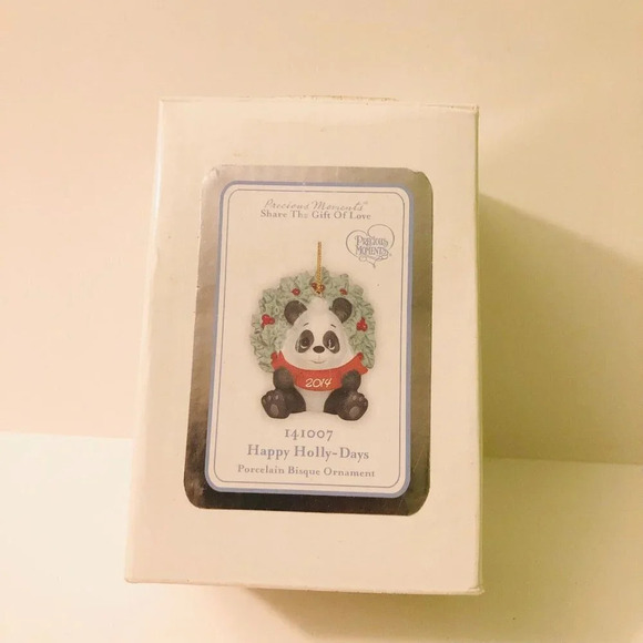 2014 Precious Moments Happy Holly  Days Panda Christmas Ornament - Picture 12 of 16
